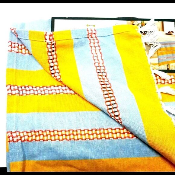 2 Set of Threshold Table Runner ‎ 14x72 in 100% Cotton Yellow Cloth Decorative - Picture 4 of 7